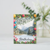 ハッピーバースデー写真フレームカードデザイン (スタンド正面)