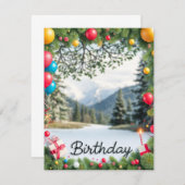 ハッピーバースデー写真フレームカードデザイン (正面/裏面)