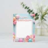 ハッピーバースデー写真フレームカードデザイン (スタンド正面)
