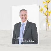 ハッピーバースデー写真個人用カード カード (黄色い花)