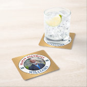 ハッピーバースデー写真50th Fifty モダン Personalize スクエアペーパーコースター (インサイチュ)