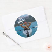 ハッピーバースデー写真 ラウンドシール (封筒)