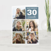 ハッピーバースデー写真 |任意の年齢でコラージュ カード (正面)
