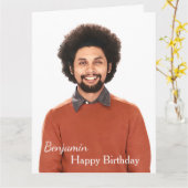 ハッピーバースデー写真Big 8.5インチx 11インチパーソナライズ カード (黄色い花)