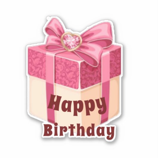 ハッピーバースデー切断 シール (正面)