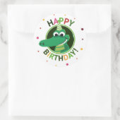 ハッピーバースデー動物クラシック丸ステッカー ラウンドシール (バッグ)