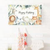 ハッピーバースデー動物バナー 横断幕 (インサイチュ)