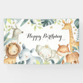 ハッピーバースデー動物バナー 横断幕 (横)