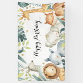 ハッピーバースデー動物バナー 横断幕 (縦)