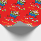 ハッピーバースデー包装紙おもしろいピエロ ラッピングペーパー (角)