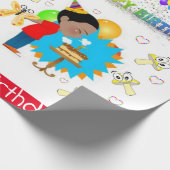 ハッピーバースデー包装紙アフリカンボーイキノコ ラッピングペーパー (角)