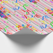 ハッピーバースデー包装紙ストライプ ラッピングペーパー (角)