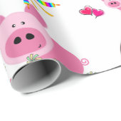 ハッピーバースデー包装紙ピンクピッグ ラッピングペーパー (ロールコーナー)