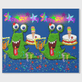 ハッピーバースデー包装紙モンスター ラッピングペーパー (フラット)