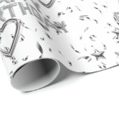 ハッピーバースデー包装紙銀ハート ラッピングペーパー (ロールコーナー)