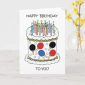 ハッピーバースデー卓球卓球ポン カード (黄色い花)