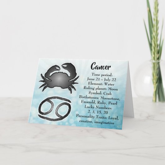 ハッピーバースデー占星術徴候がん カード (正面)