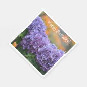 ハッピーバースデー印象派紫紫紫紫紫陽花 スタンダードランチョンナプキン (角)