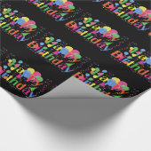 ハッピーバースデー及びカラフルフェスティバルデザイン ラッピングペーパー (角)