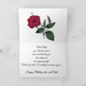 ハッピーバースデー叔母（名前）、グレーと赤いハイビスカス カード (内部)