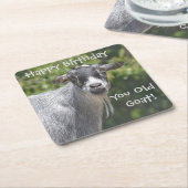 ハッピーバースデー古いヤギのパーティーのコースター スクエアペーパーコースター (アングル)