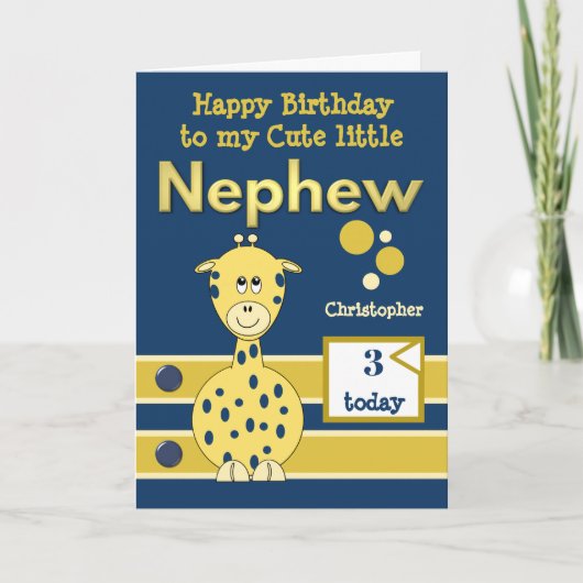 ハッピーバースデー可愛い甥どの時代の海軍金ゴールド カード (正面)