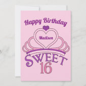 ハッピーバースデー可愛パーソナライズされたSweet sixteen カード (正面)