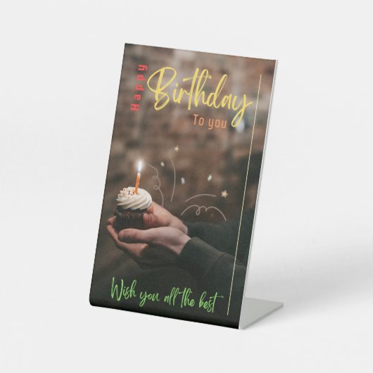 ハッピーバースデー台座標識 台座サイン (正面)