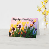 ハッピーバースデー各種チューリップ#1カード カード (黄色い花)