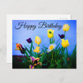 ハッピーバースデー各種チューリップ#2はがき ポストカード (正面/裏面)