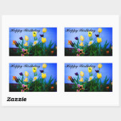 ハッピーバースデー各種チューリップ#2シール 長方形シール (シート)