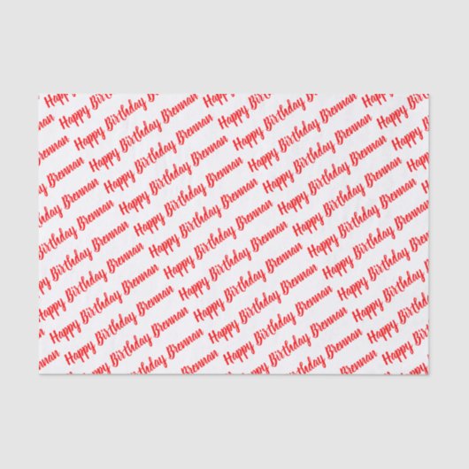 ハッピーバースデー名カスタム 薄葉紙 (正面)