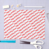 ハッピーバースデー名カスタム 薄葉紙 (クラフト)