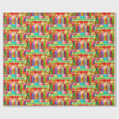 ハッピーバースデー名キャンドルをカラフル追加 ラッピングペーパー (フラット)