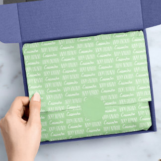 ハッピーバースデー名グリーンティッシュペーパー 薄葉紙