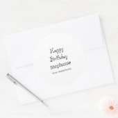 ハッピーバースデー名タイポグラフィモダンシンプル ラウンドシール (封筒)