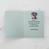 ハッピーバースデー名前をカスタムするおもしろいグレートダネドッグ カード (内部)