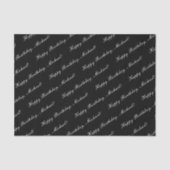 ハッピーバースデー名前をカスタムするエレガントブラック 薄葉紙 (正面)