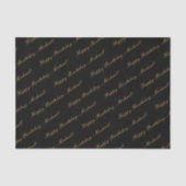 ハッピーバースデー名前をカスタムするエレガントブラック 薄葉紙 (正面)