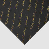 ハッピーバースデー名前をカスタムするエレガントブラック 薄葉紙 (詳細)