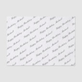 ハッピーバースデー名前をカスタムするエレガントホワイト 薄葉紙 (正面)