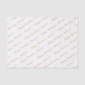 ハッピーバースデー名前をカスタムするエレガントホワイト 薄葉紙 (正面)