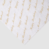 ハッピーバースデー名前をカスタムするエレガントホワイト 薄葉紙 (詳細)