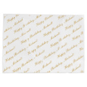 ハッピーバースデー名前をカスタムするエレガントラージ抱き枕 ラージペーパーバッグ (裏面)