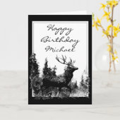 ハッピーバースデー名前をカスタムするヴィンテージシカ カード (黄色い花)