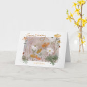 ハッピーバースデー名前をカスタムする水彩ワイルドフラワー カード (黄色い花)