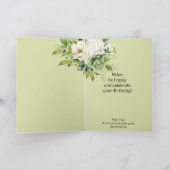 ハッピーバースデー名前をカスタムする美しい花 カード (内部)