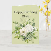 ハッピーバースデー名前をカスタムする美しい花 カード (黄色い花)