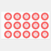 ハッピーバースデー名前をカスタムする赤いハート円枠 ラベル (シート)