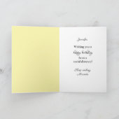 ハッピーバースデー名前をカスタムする顔マスクモナリザ カード (内部)